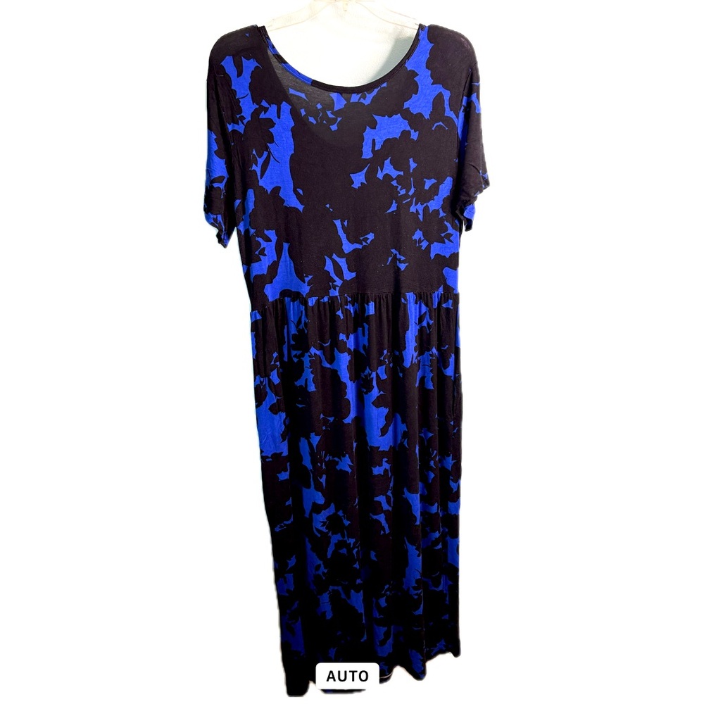 Blue and Black floral Patterned maxi Dress women’s 3XL